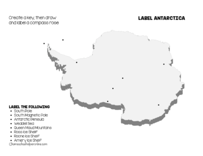 Continents: Label Antarctica Worksheets - Homeschool Helper Online