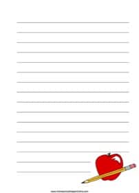 Apple with Pencil Notebooking Page