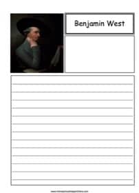 Benjamin West Notebooking printables