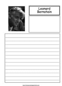 Leonard Bernstein Notebooking printables