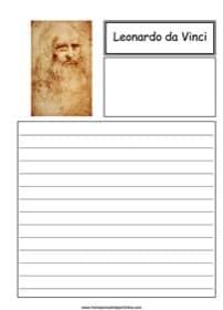 Leonardo da Vinci Notebooking printables