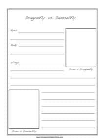 Dragonflies and Damselflies Notebooking Page
