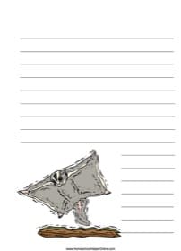 Flying Squirrel Notebooking Page