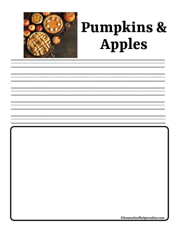 pumpkins and apples notebooking printables