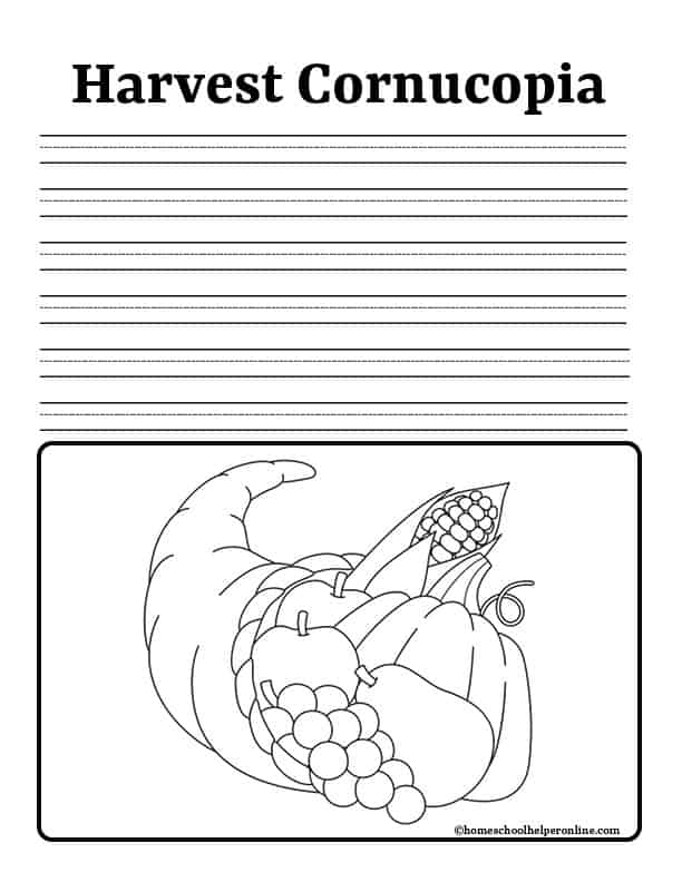 cornucopia harvest notebooking printables