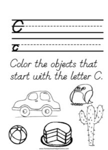 Alphabet Tracer Letter C Worksheet