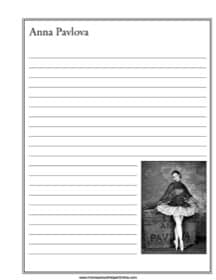 Anna Pavlova Notebooking Page