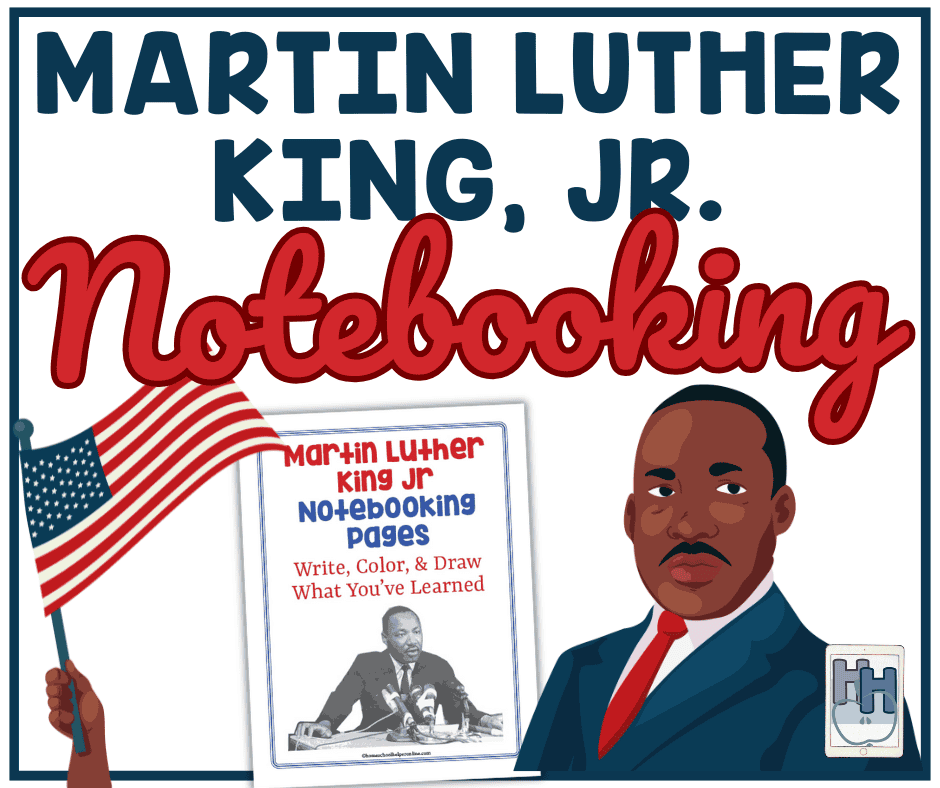 Martin luther king jr biography notebooking printables for elementary and middle school in 3 levels