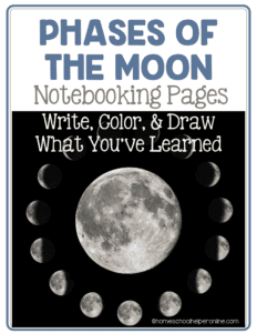 moon phases notebooking