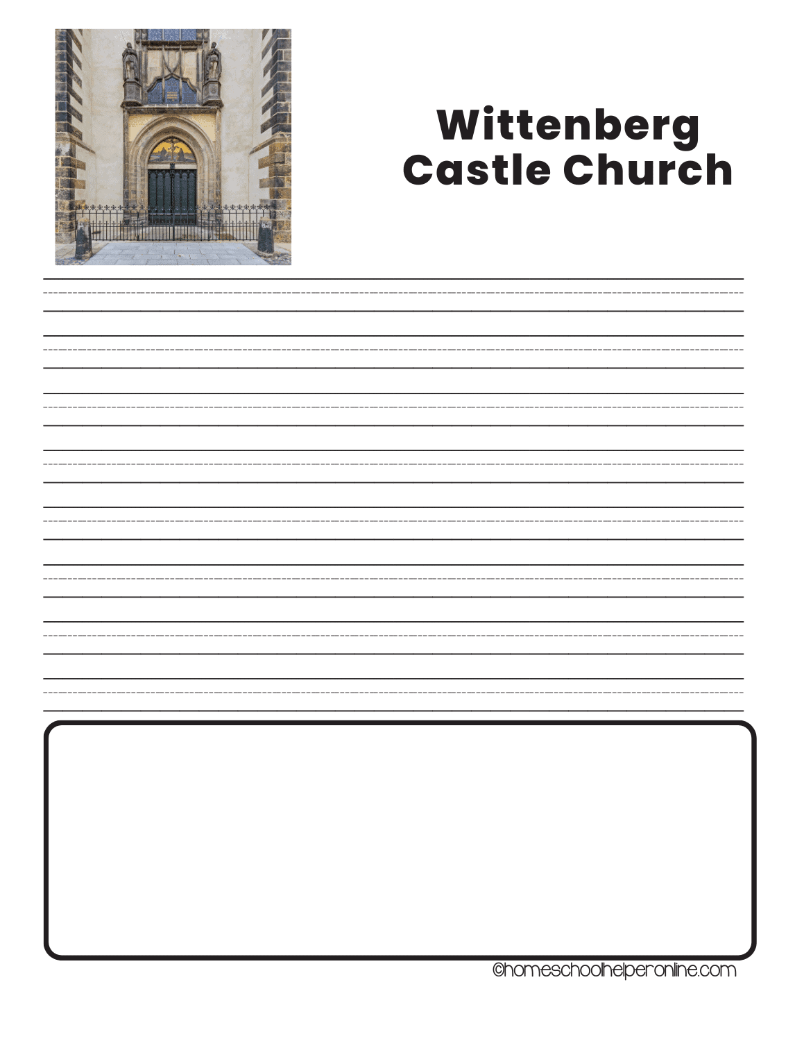 free Martin Luther and the Reformation notebooking printables