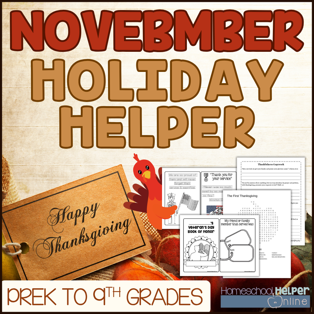 november holiday helpers printables bundle
