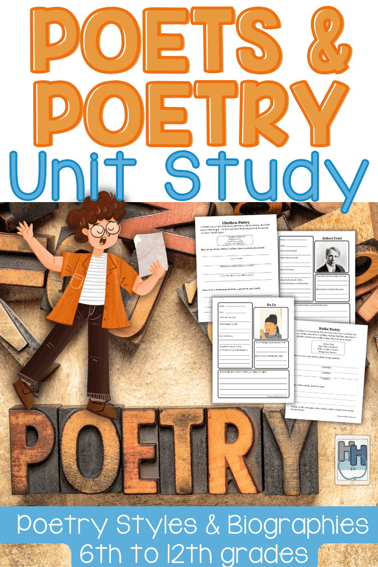 poetry unit study for 6th to 12th grades