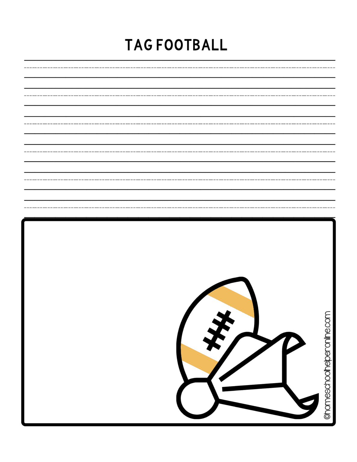 American Football Notebooking Pages in 3 levels - Homeschool Helper Online
