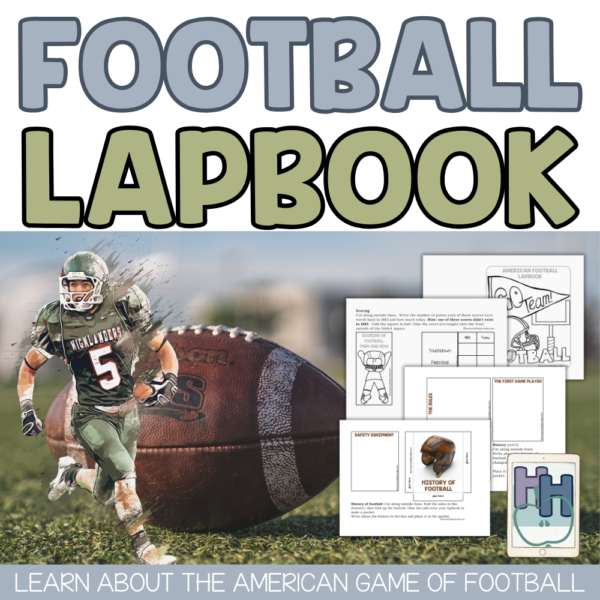 american football lapbook learning folder HHO