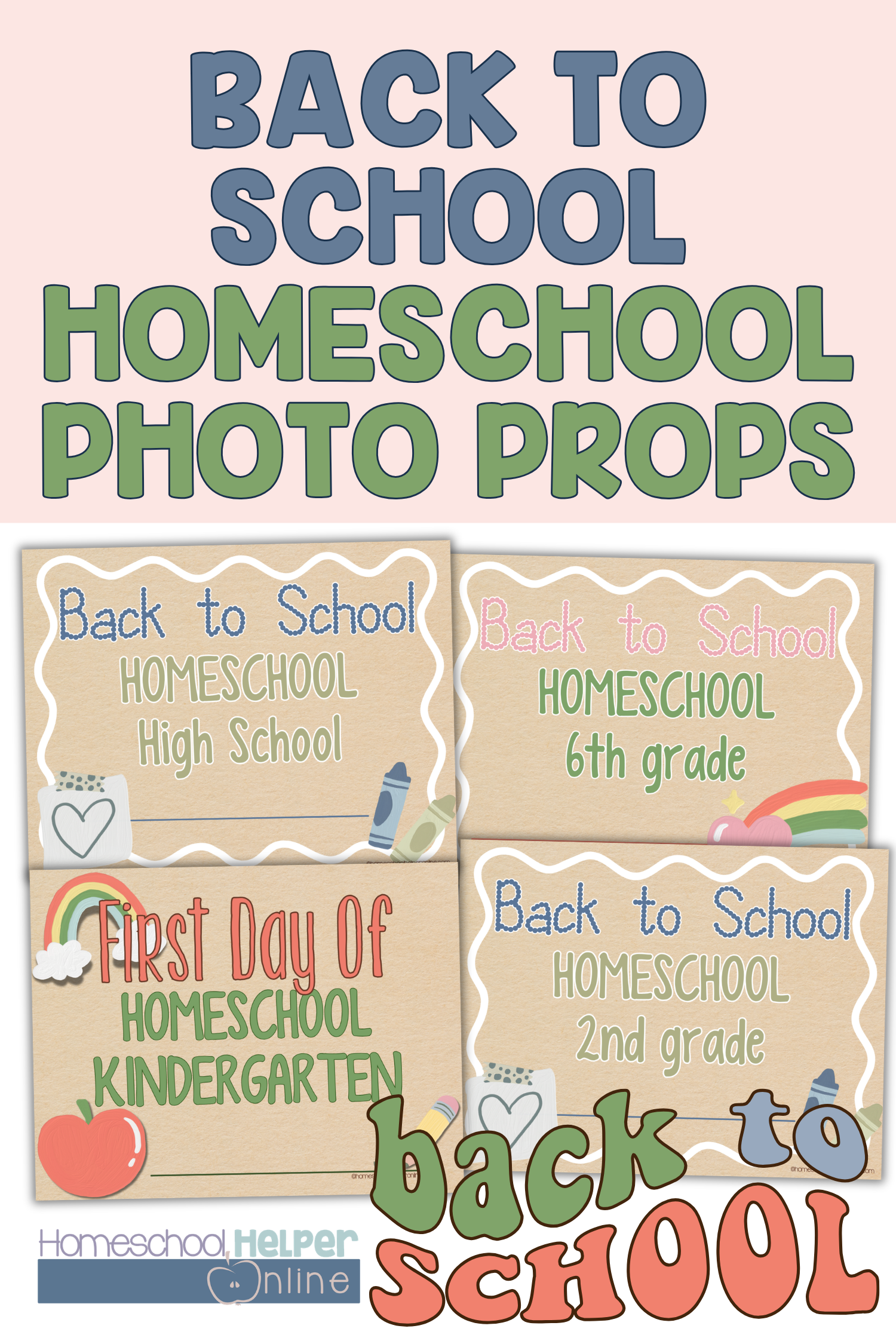 back to homeschool first day of school printable photo prop "First day of" --th grade