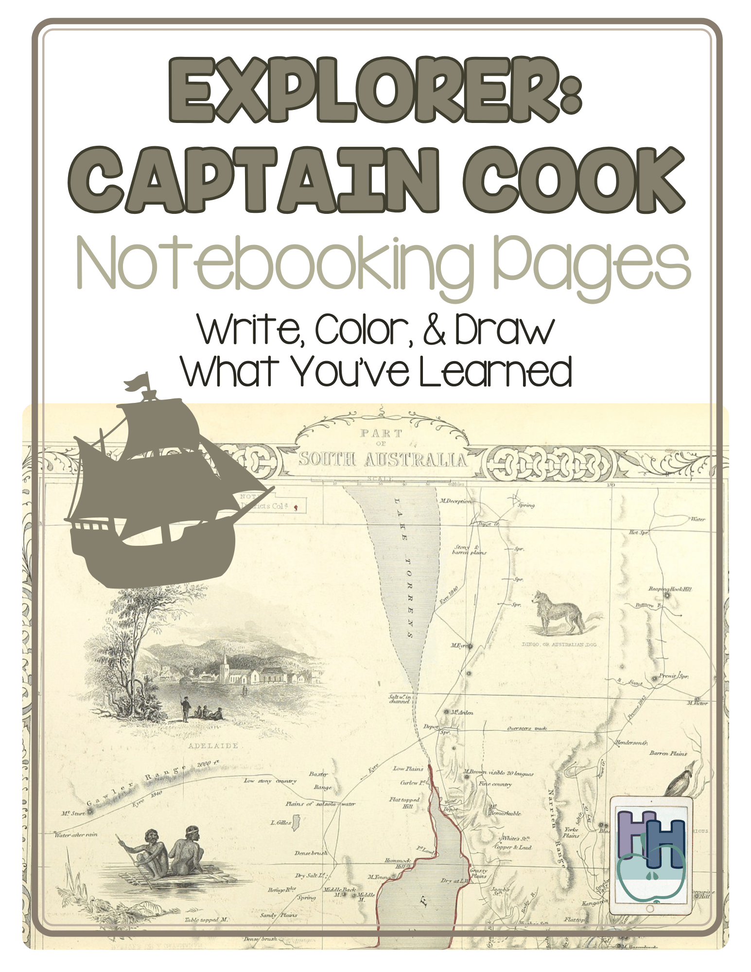 Free notebooking pages to use when studying the famous explorer, captain james cook