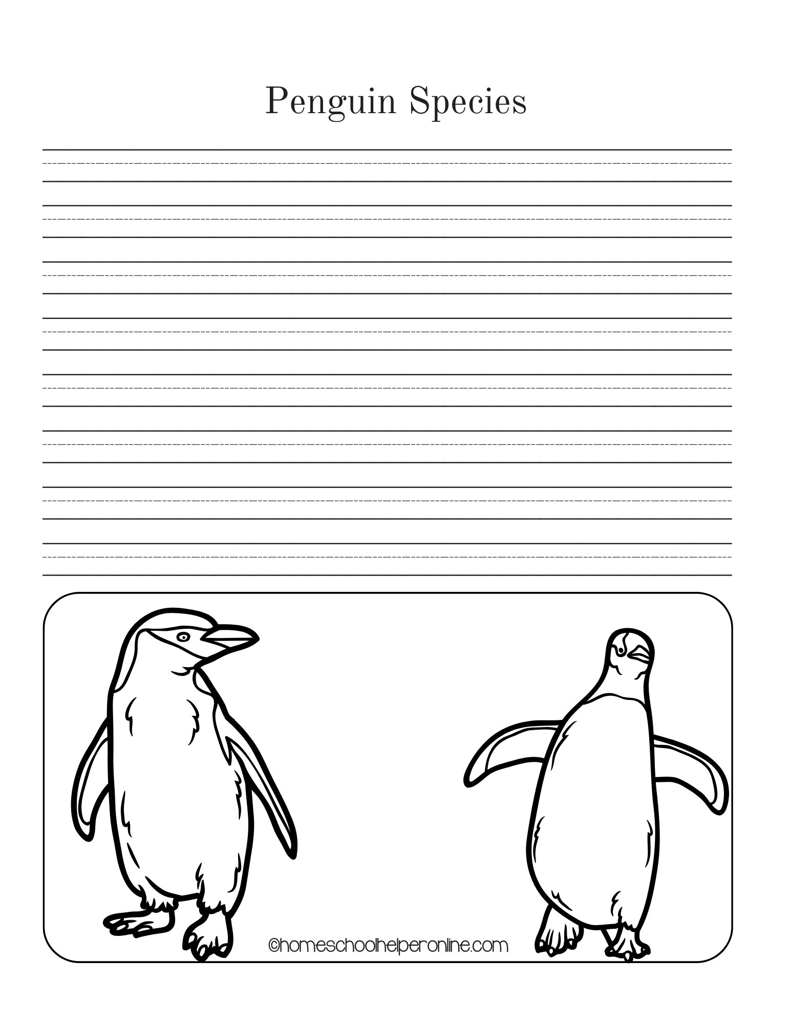 penguins science printable