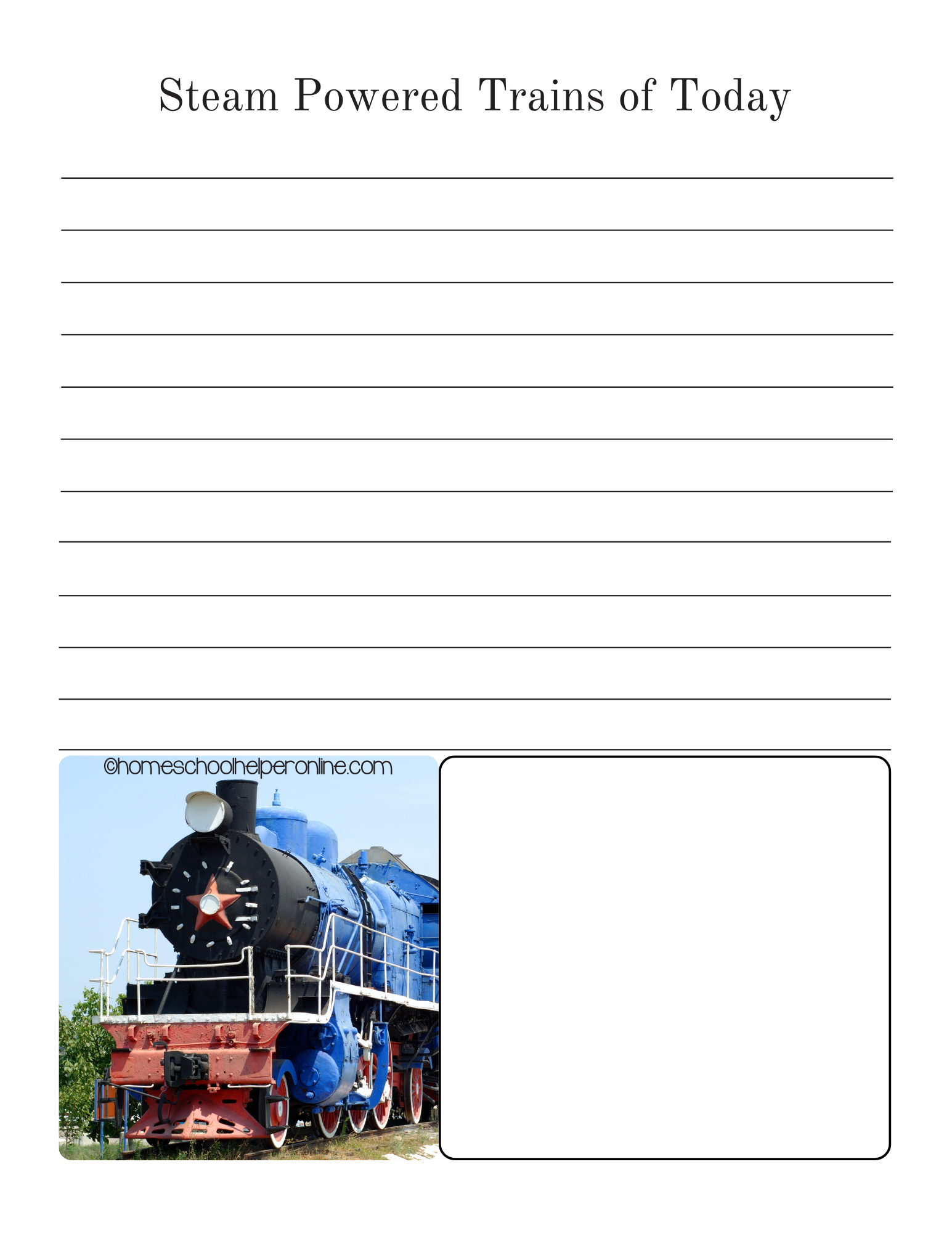 trains steam engines pritnable