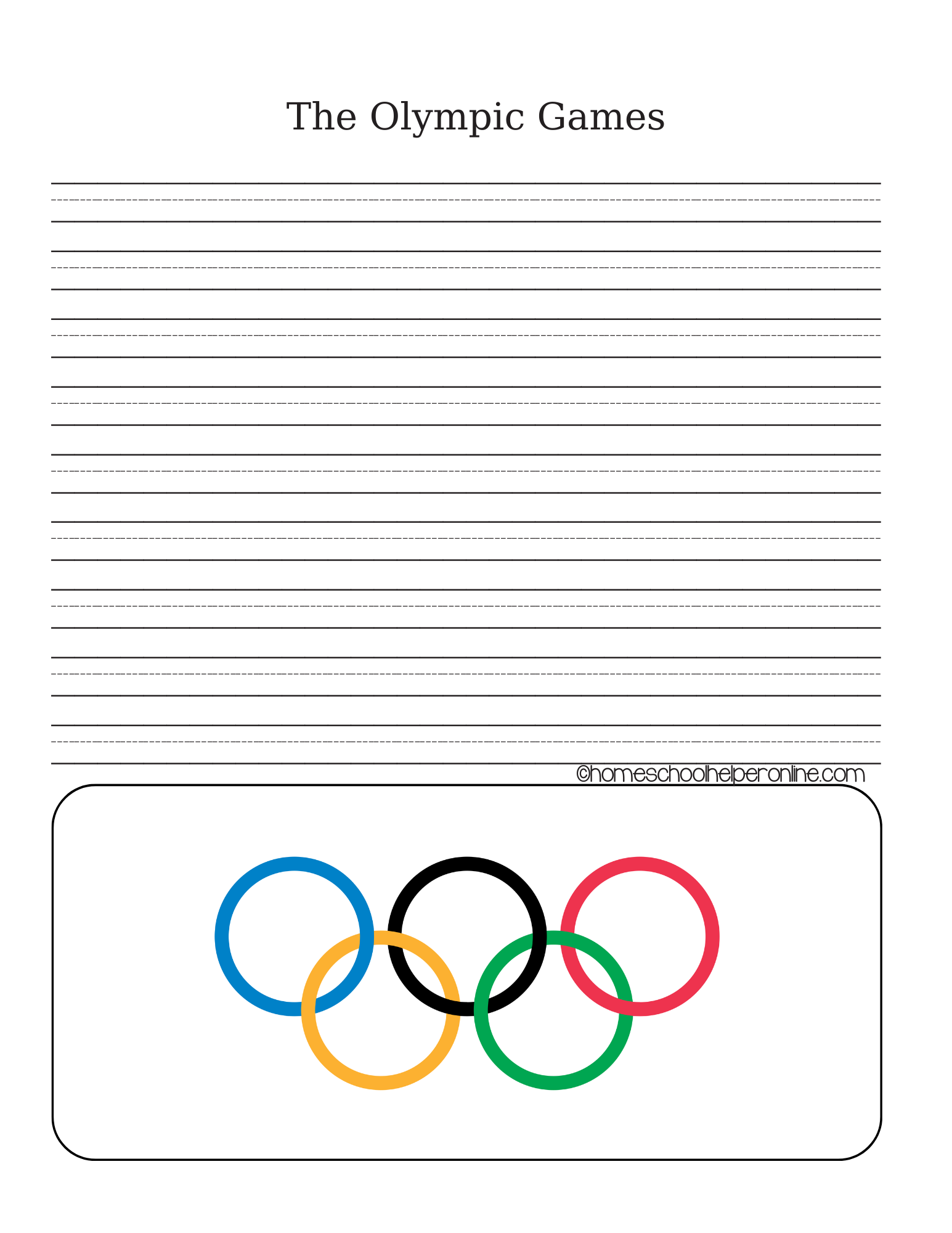 Olympics notebooking pages, FREE PRINTABLES