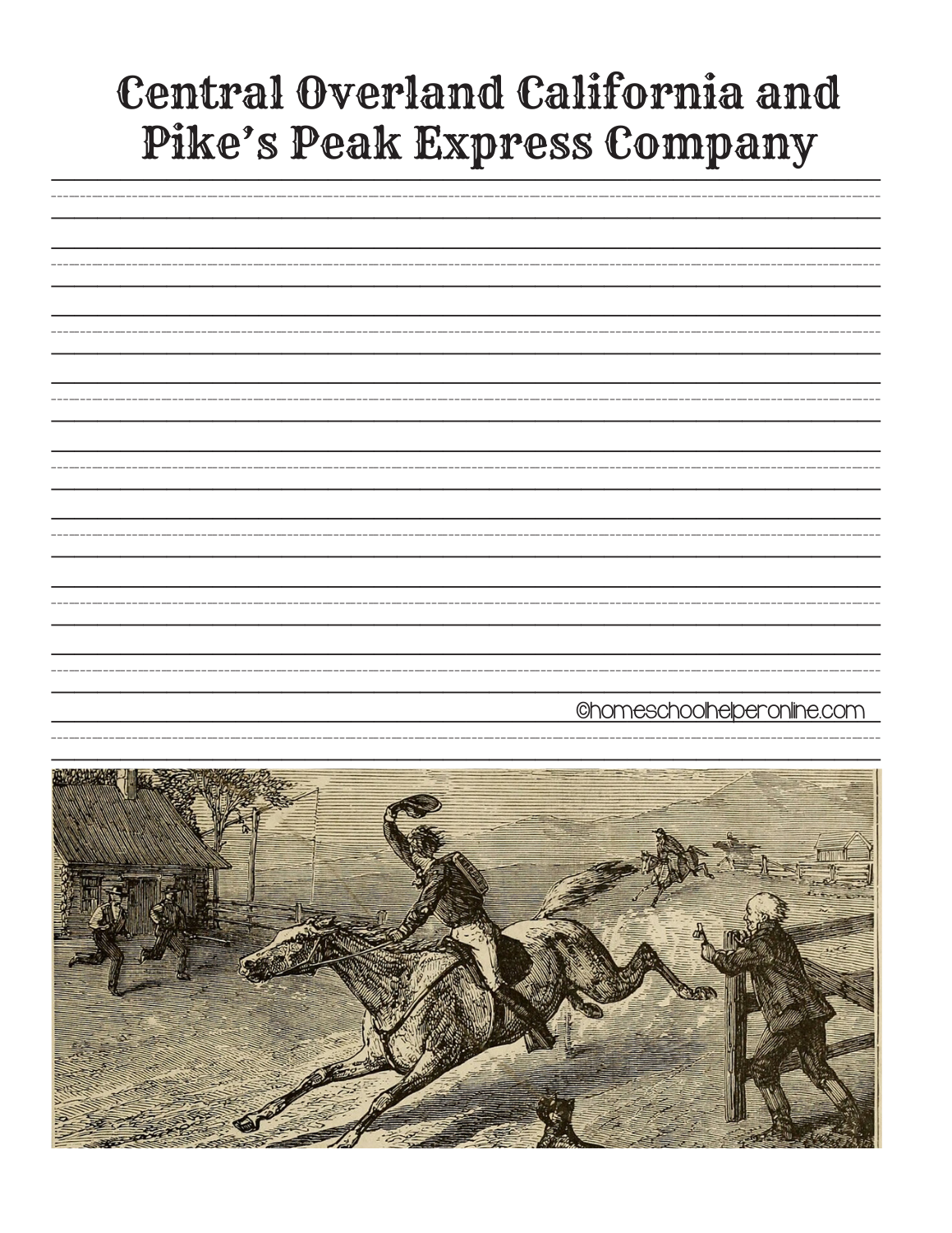 pony express Notebooking printable
