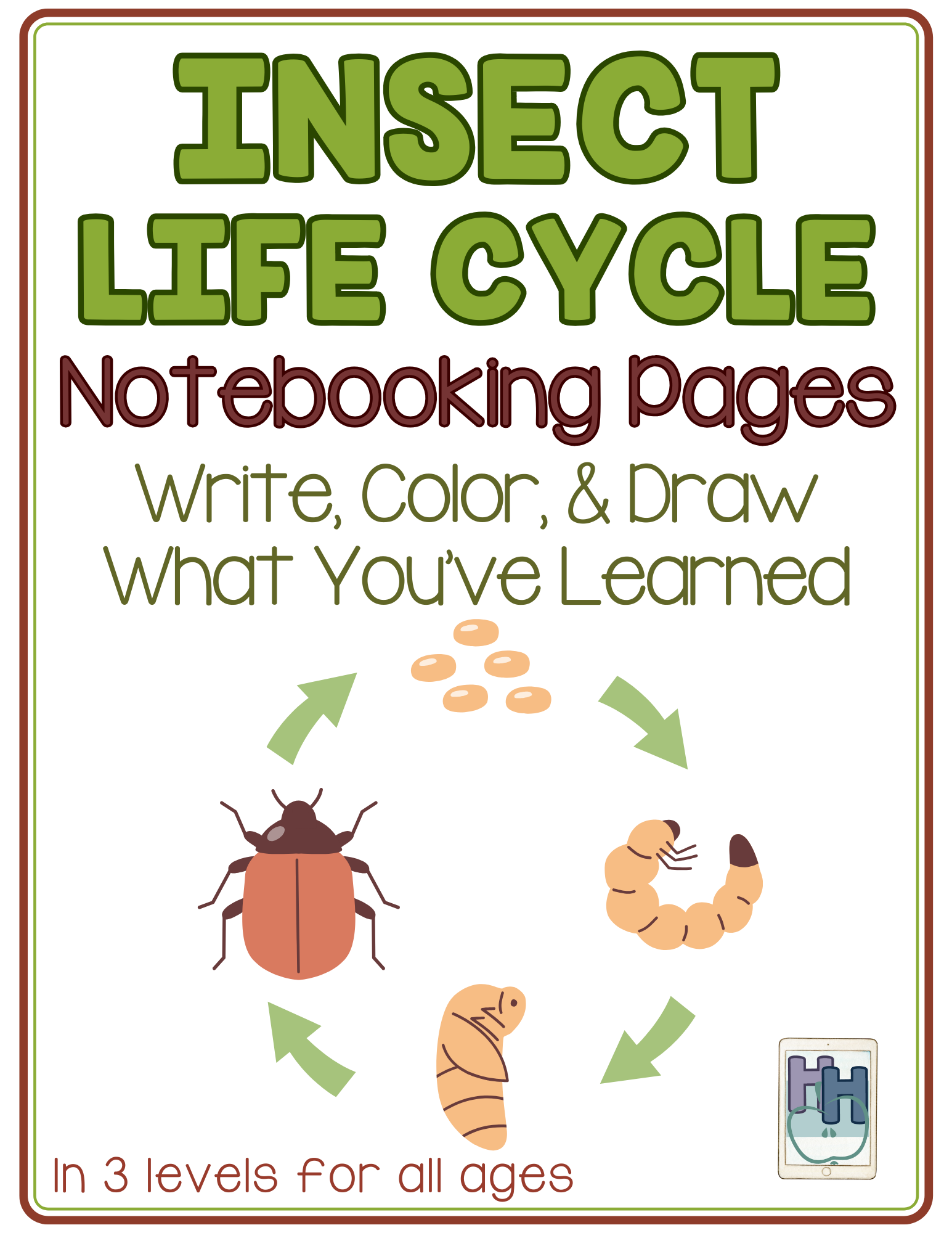 insect life cycle NOTEBOOKING PRINTABLES FREE