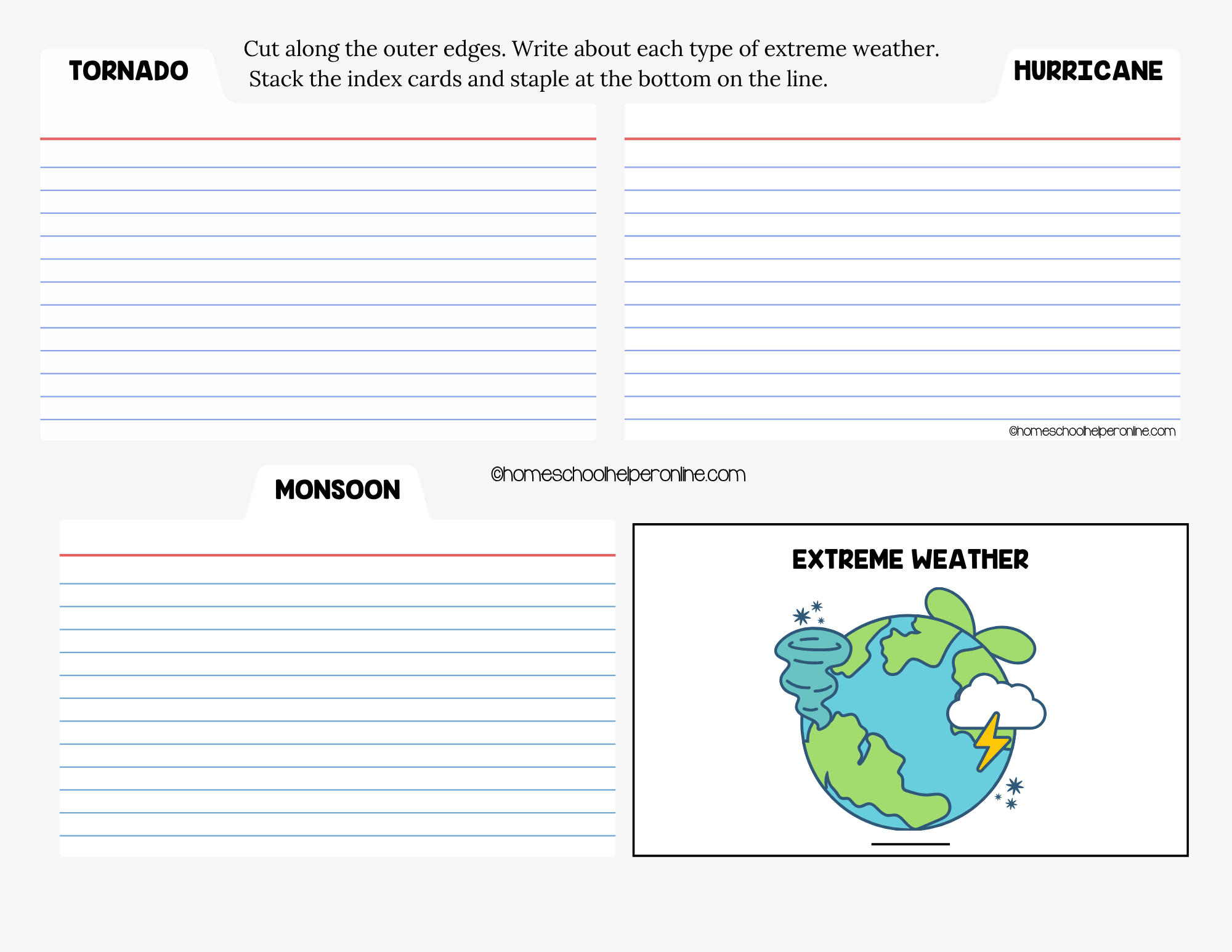 weather lapbook for elementary and middle school science