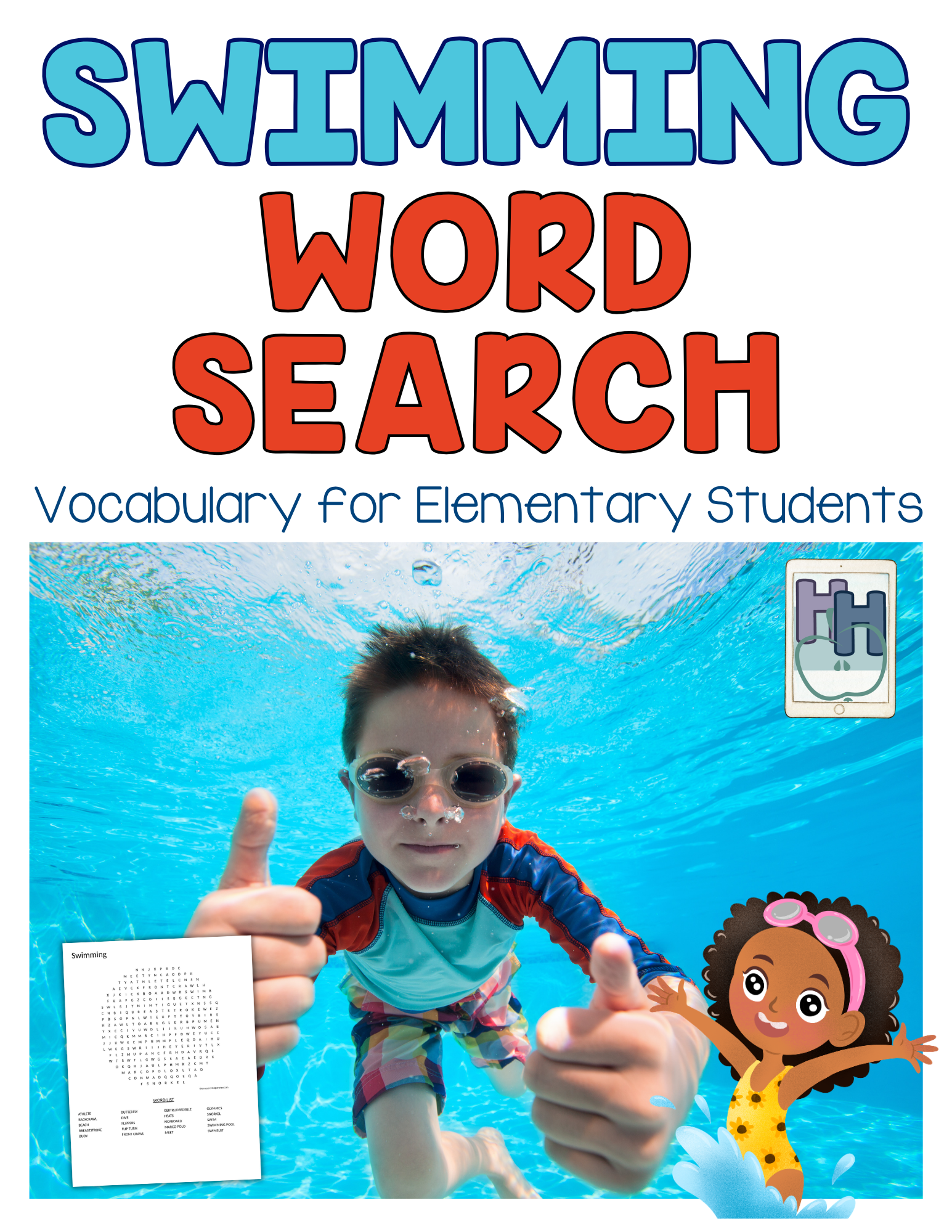 swimming word search for summer fun free printable
