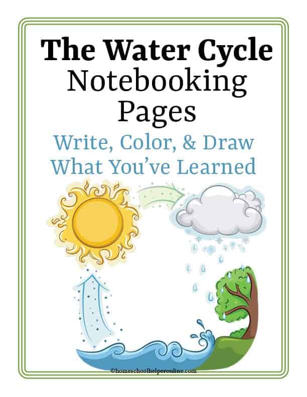 write color and draw the water cycle notebooking pages