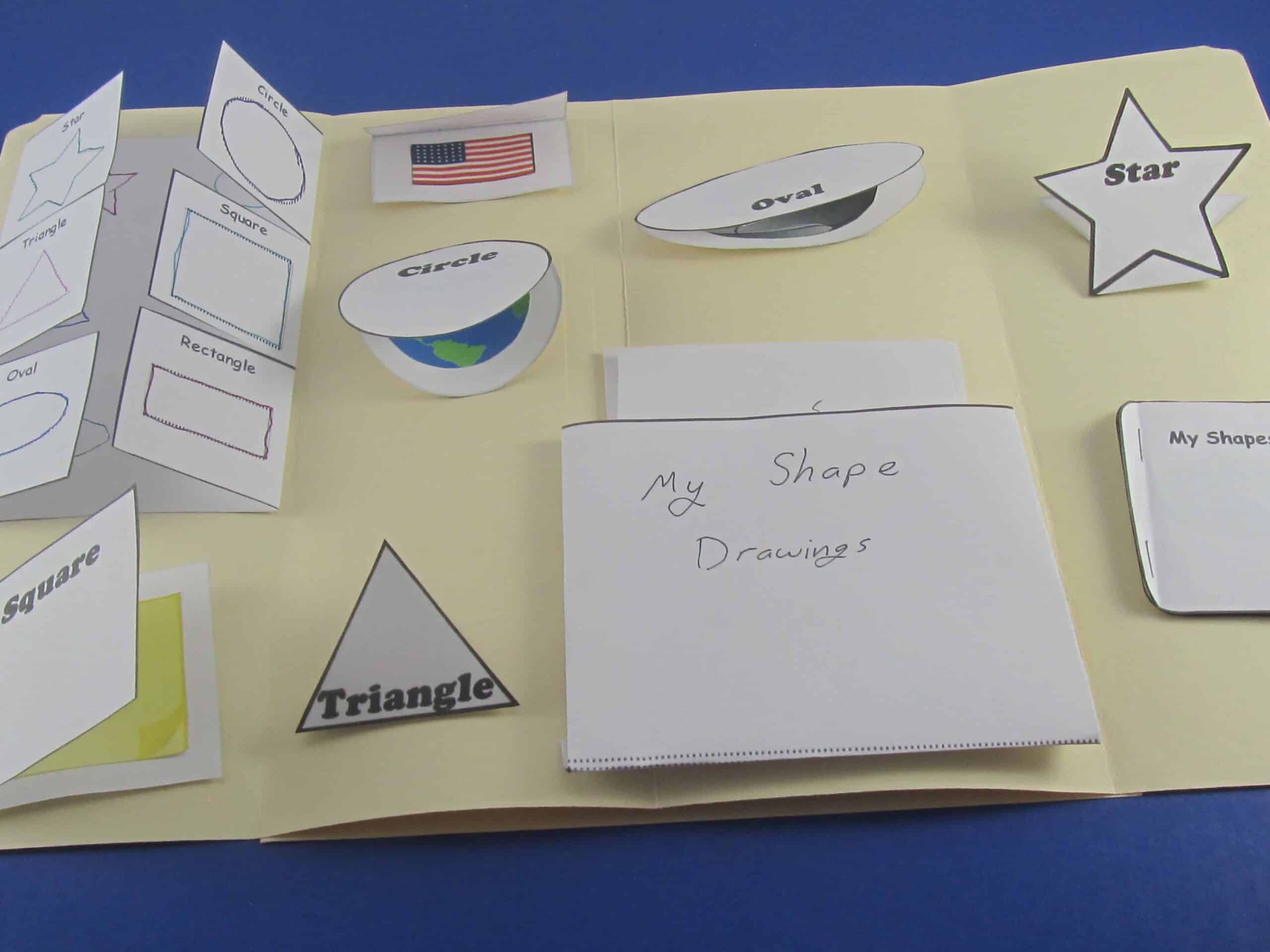 Shapes lapbook with all mini books completed