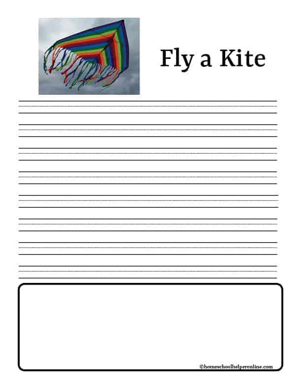flying kites notebooking printable