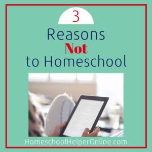 3 Reasons not to Homeschool