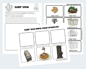 sugar snow language arts worksheets for maple syrup